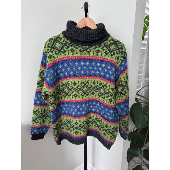 Vintage 90s NY&CO Wool Blend Chunky Turtleneck Sweater - Picture 1 of 3